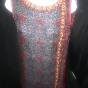 By Kumar, Sheer Kurta/tunic with embroidery.